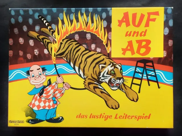 AUF und AB Circus Brettspiel mit Zinnfiguren J.W. Spear & Söhne 1940-50er Jahre