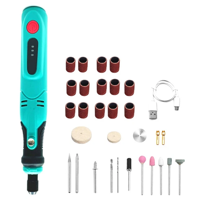Kit attrezzi trapano utensili elettrici rotazione ricarica USB cavo dati portatile