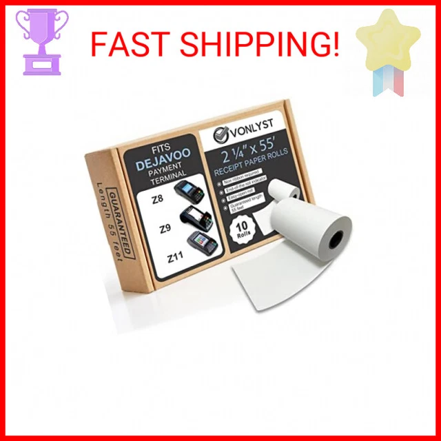 Vonlyst Credit Card Machine Paper Roll for Dejavoo Z8 Z9 Z11 (10 rolls)