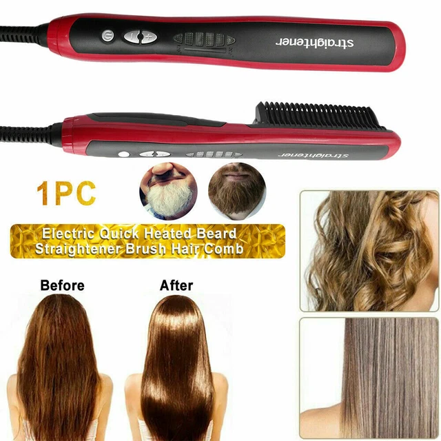 Quick Beard Straightener Multifunctional Hair Comb Curling Curler Show Cap Mens