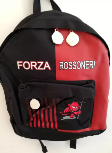 Zaino scuola americano - dim 30x15x40 cm - squadra calcio - Milan - rossoneri