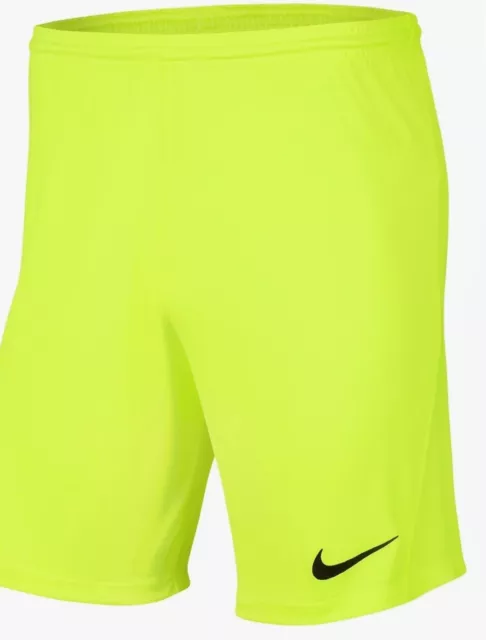 Nike Dri Fit Park 3 Shorts, Luminous Yellow, Medium