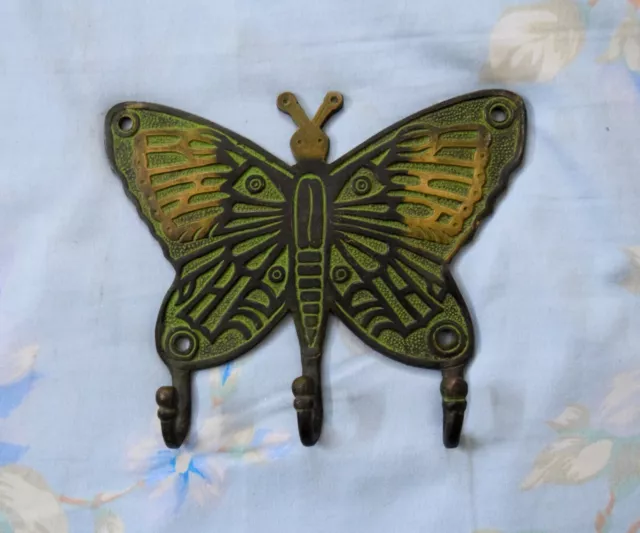 Brass Butterfly Wall Hook Monarch Pupa Design Decor Key Holder Cloth Hanger EK56