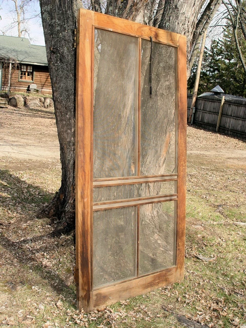 Vintage Salvage Wooden Country Screen Door