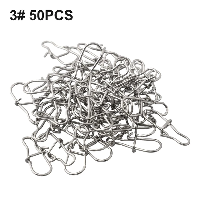 Emerillon Roulant Pêche Bouton-pression Verrouillage 100 Paquet 13LBS Connecteur