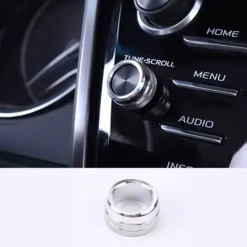 Center Console Multi-Function Knob Cover Alloy Silver For Toyota Camry 2018-2020