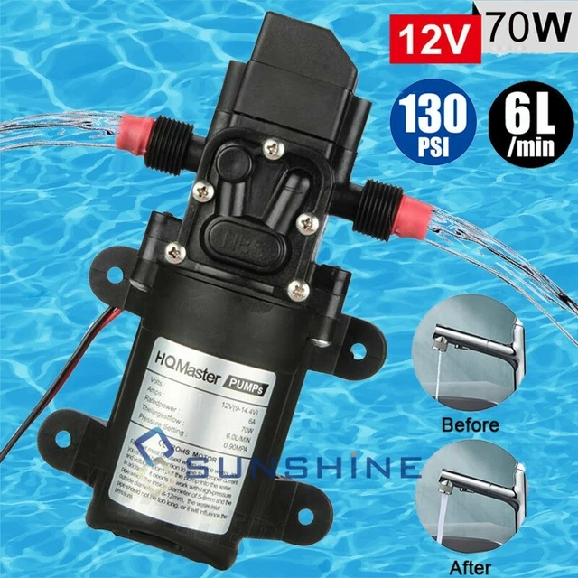 130 PSI Self-Priming Water Pump For Boat, RV, Camper - Marine & Washing Machine Use