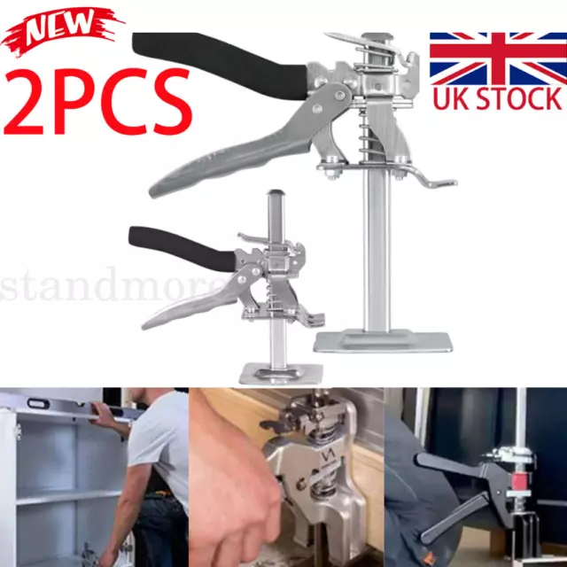 2PC Labor Saving Arm Brick Lifter Hand Lifting Home Tool Door Cabinet Jack Clamp