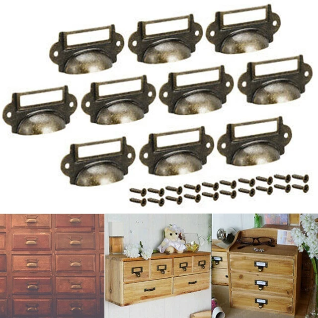 10 Pcs Cabinet Drawer Door Tag Label Pull Frame Handle File Name Card Holder AU