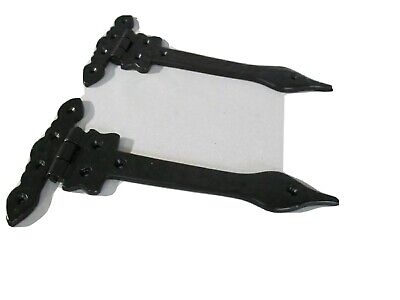 Heavy Door Strap Hinges cast iron Vintage style House Barn Gate Shed 9" Black