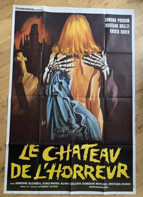 Affiche originale cinéma SF/horreur « Le château de l'horreur » 129x160cm - TBE