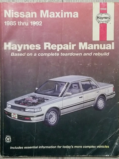 Haynes Repair Manual - Nissan Maxima - 1985 thru 1992  #72020