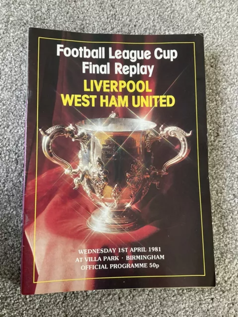 BEST PRICE Liverpool v West Ham United 1981 League Cup Final Replay - FREEPOST