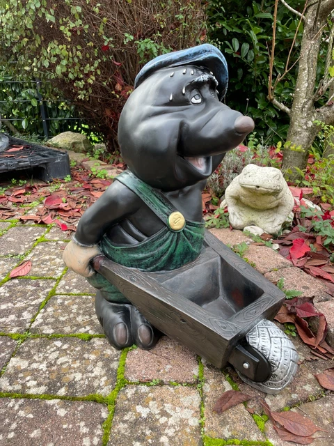 MAULWURF MIT SCHUBKARRE Höhe 60 cm Deko Große Gartenfigur Garten Zwerg