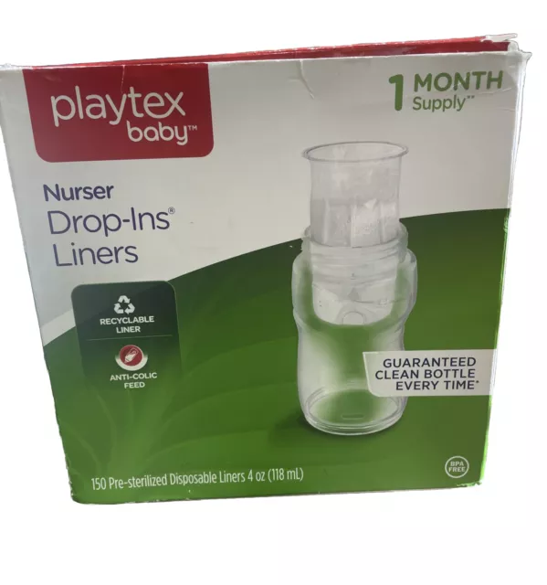 NEW SEALED Playtex Baby  Drop in Liners Disposable 4oz  150 Ct. Smoke free home