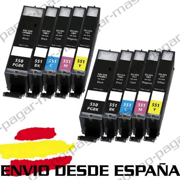 10 CARTUCHOS DE TINTA COMPATIBLES NonOem PARA CANON PIXMA MG5650 MG6650