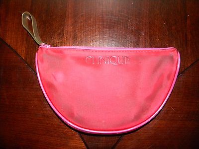 Vtg Clinique Make Up Bag Jelly Waterproof Hot Pink Plastic Cosmetic Case Zipper