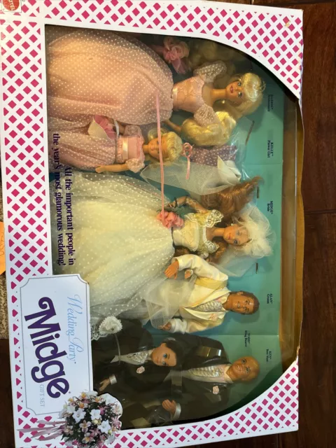 Barbie Wedding Party Midge Gift Set with 6 Dolls 1990 NIB #9852