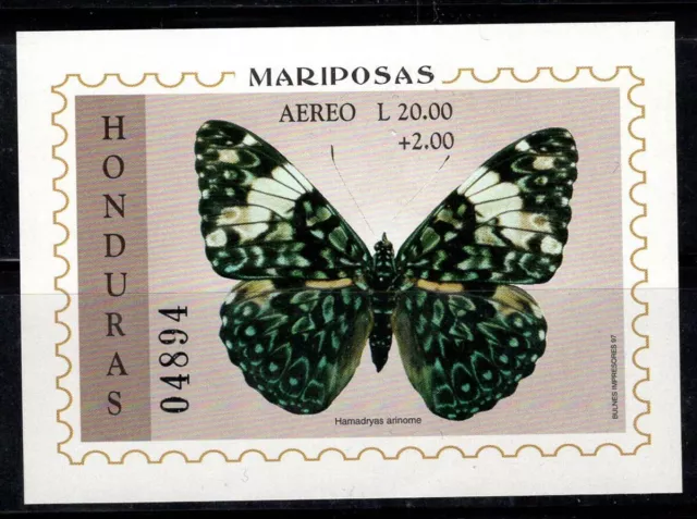 Honduras 1997 Mi. Bl. 58 Foglietto 100% Posta Aerea Posta Aerea 20 l, farfalle