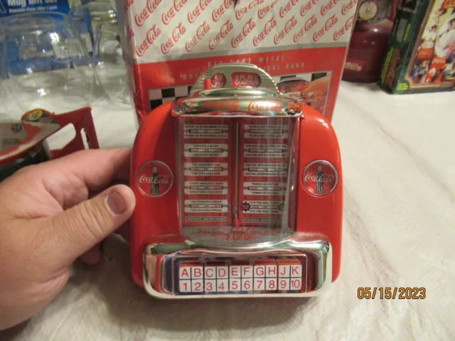 Vintage Coca Cola 100 Yrs Jukebox Diecast Table Top Musical Bank Display 