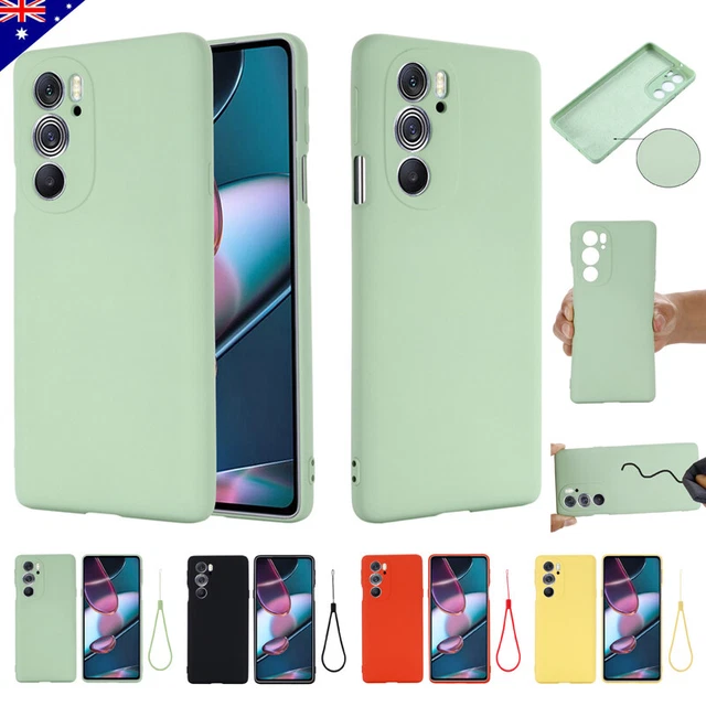 For Motorola Moto G62 G32 G22 G51 E22i Edge 30 Case Liquid Silicone Strap Cover