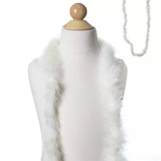 Ivory Ostrich Feathers Boa 6 feet Birthday Party Costume Decorations Crafts SALE