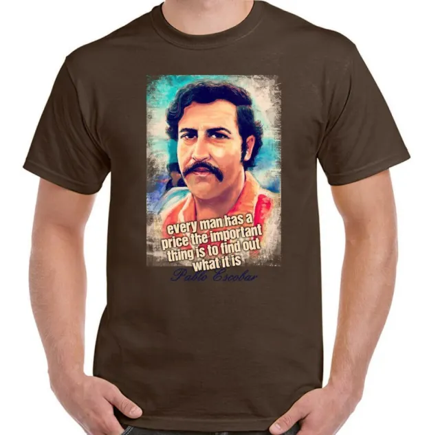 T-shirt Pablo Escobar da uomo divertente spettacolo televisivo narcos cartello droga cocaina top a prezzo 3