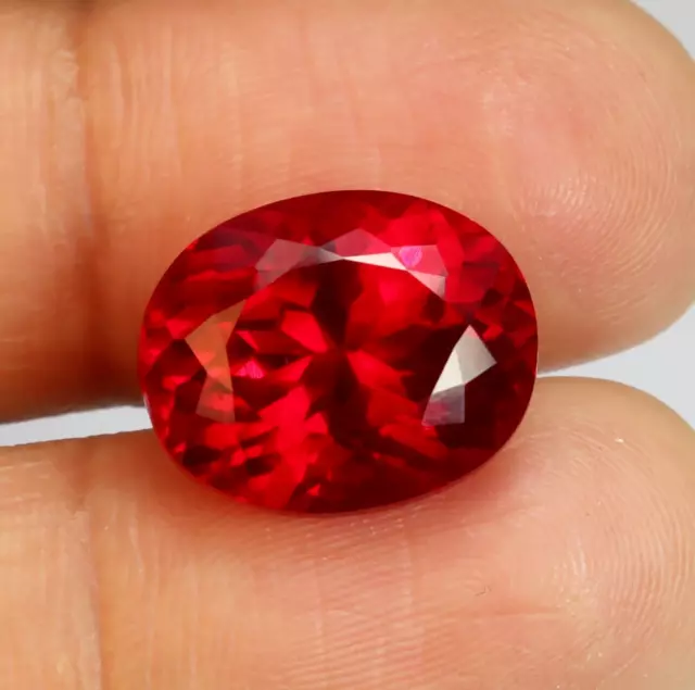 14.50+ Ct Natural Certified BURMA Pigeon Blood Red Ruby Oval Cut Loose Gemstone