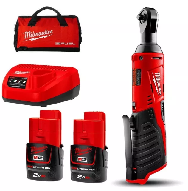 Milwaukee 12V 2.0Ah Li-Ion Cordless 3/8" M12IR Ratchet Combo Kit