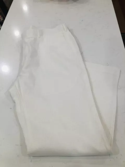 PERRY ELLIS PORTFOLIO Women’s Dress Business White Pants Linen Blend Sz ...