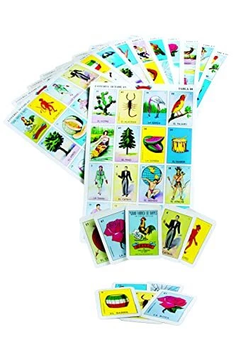 Mexican Jumbo Loteria Set, Deck of Cards Fun and Educational, 10 Large Boards