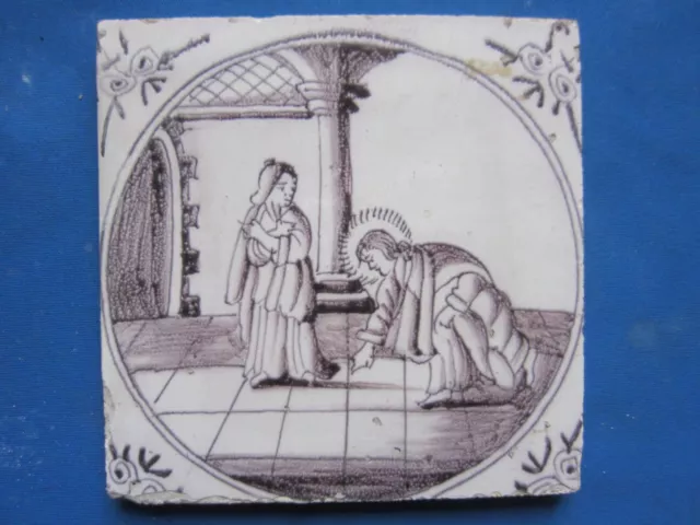 Antique Delft tile - biblical - 18th century