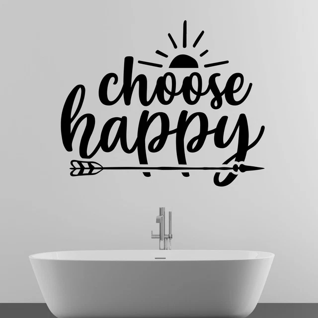 Choose Happy v1 Wall Sticker Decal Quote Motivational Inspiring Home Vinyl UK