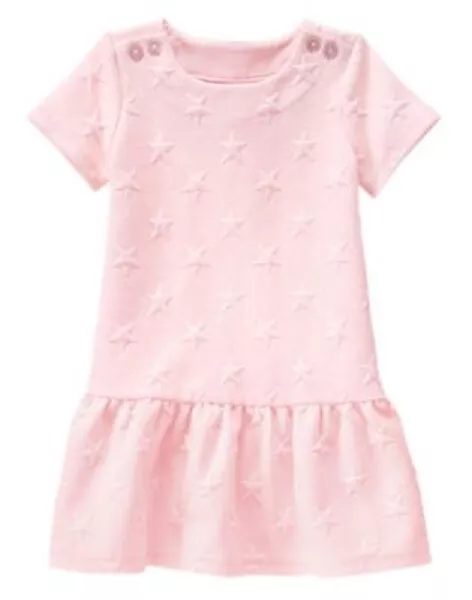 NEW Gymboree Catastic Girl Pink Embossed Star Short Sleeve Knit Sweater Dress 4T