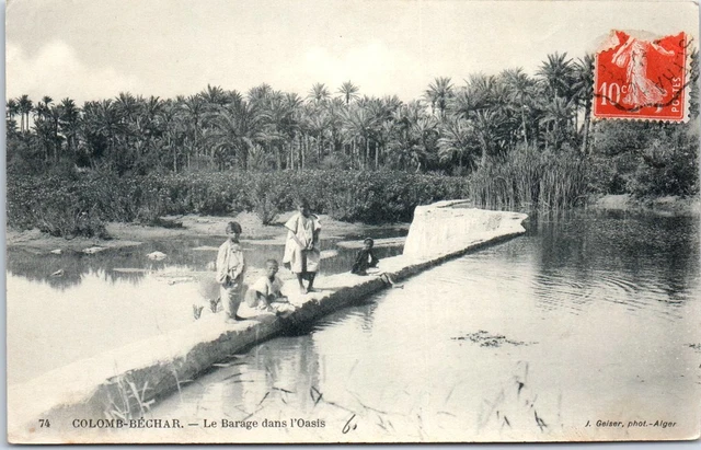 ALGERIE - COLOMB BECHAR - le barrage dans l'oasis