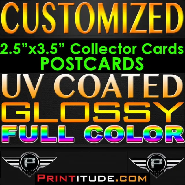 10000 POSTCARDS 2.5"x3.5" FULL COLOR GLOSSY 2 SIDED 2.5x3.5 CUSTOM PRINT +Design