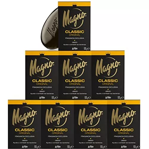 Magno Soap 4.4 oz La Toja. Magno Classic Black 8 pack