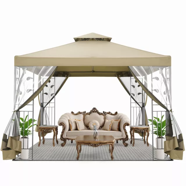 Pavillon 3x3m Wasserdicht Gartenpavillon Partyzelt Garten Pavillion Festzelt Neu