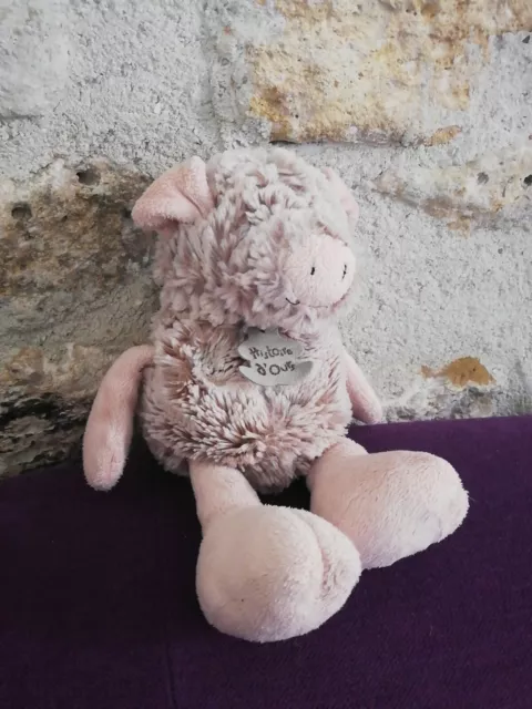 Doudou Peluche Histoire D'ours Cochon Poilu Marron Beige 23 Cm funny z'animoos