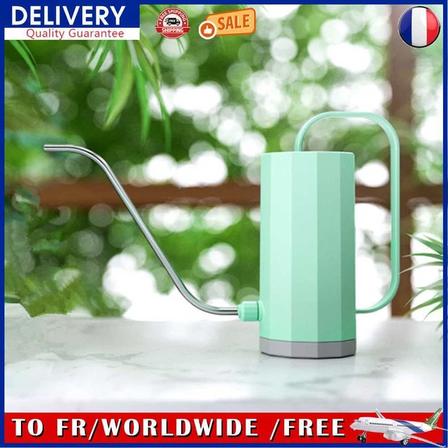 1000ml Watering Can Stainless Steel Curved Mouth Flower Watering Pot (Green)