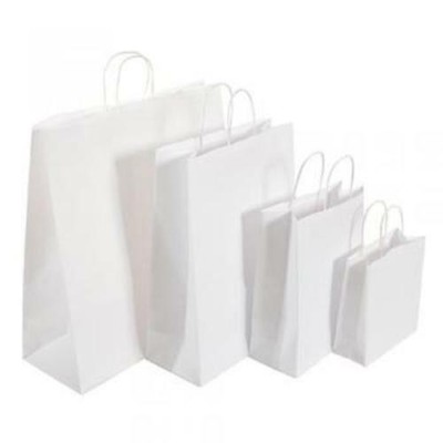 Nuovo di Zecca 220X250X110mm ca. 10 MEDIA BIANCO carta Kraft SOS Carrier Bags 