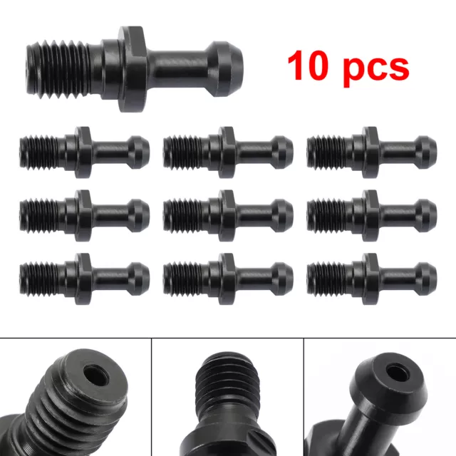 10X Bouton de rétention de goujon de traction CAT40 45° 0.589" pour HAAS Noire