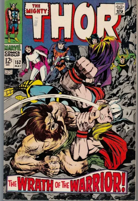 Thor #152 1968 Marvel -Inhumans,Destroyer,Ukil App-'' Stan Lee/Jack Kirby....vf