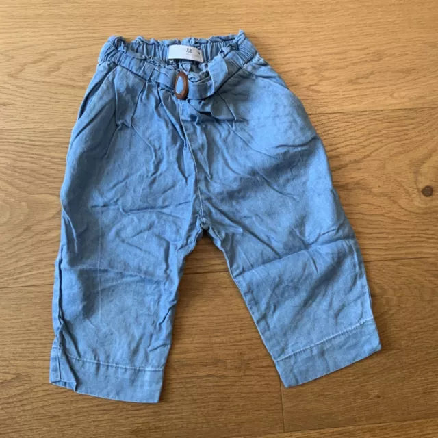 Pantaloni denim look crop Zara bambina - età 2 - 3