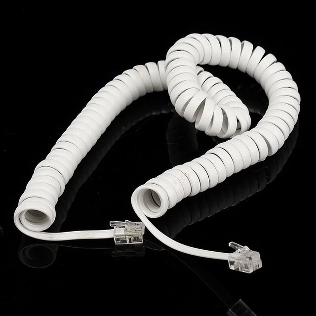 Câble téléphone enroulé 2M câble cordon à ressort bouclé RJ10 cordon de t