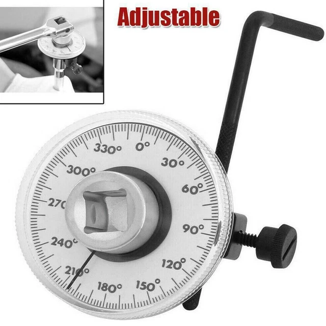 Torque Angle Gauge misuratore metro angolo argento strumento 1/2\"" azionamento metallo