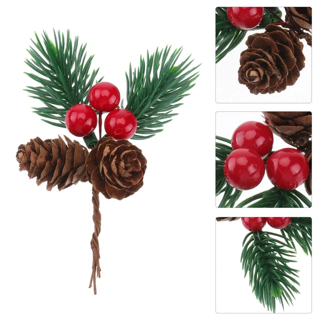 Rami di bacche di Natale raccoglitori di fiori di Natale impostazione 10 pz