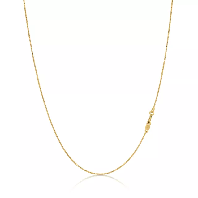 18k Gold Plated .925 Sterling Silver .7mm Box Chain Necklace 12 - 36 inches!