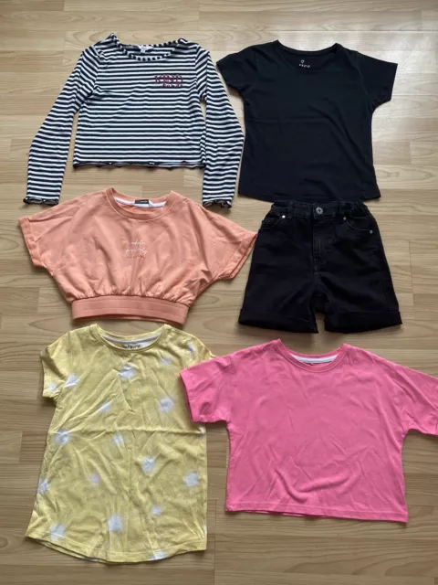 Girls small bundle. Tops and Denim Shorts. Age 7-8 Years.