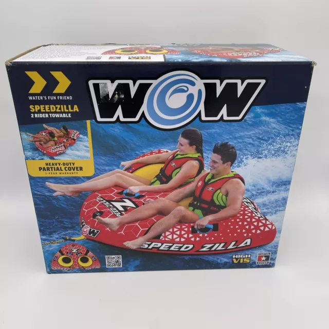 WOW Sports Watersports Speedzilla 2-Person Waterski Towable Tube Brand Boat Lake